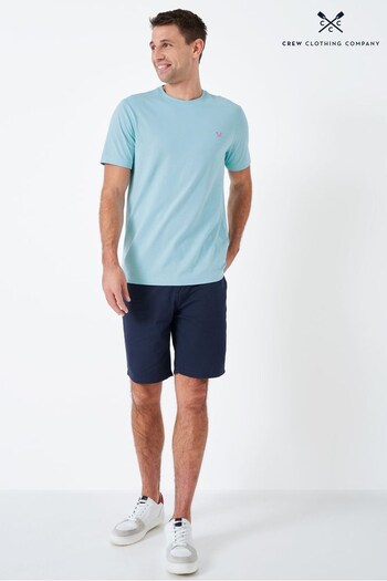 Crew pleated Clothing Company Blue Cotton Classic T-Shirt (D98833) | £25