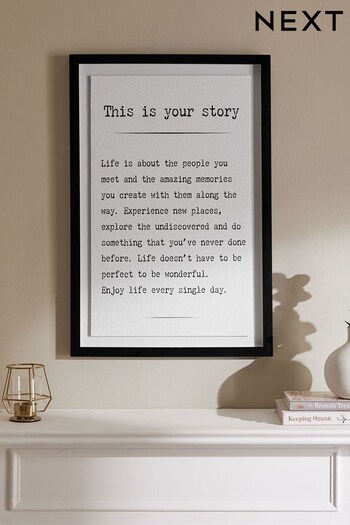 Black&White This is your story Framed Wall Art (D98855) | £30