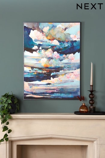 Blue Sky Abstract Framed Canvas Wall Art (D98857) | £35