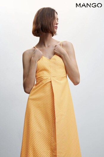 Mango Yellow Striped Strap Dress (D98979) | £46