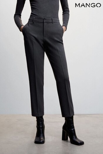 Mango Grey Pleat Straight Trousers (D98994) | £36