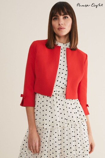 Phase Eight Red Zoele Bow Detail Jacket (D99034) | £110