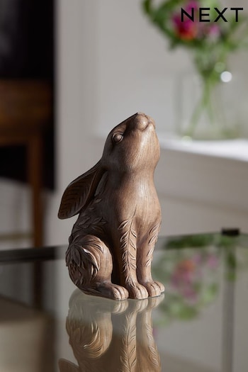 Brown Carved Hare Bookend Ornament (D99045) | £16