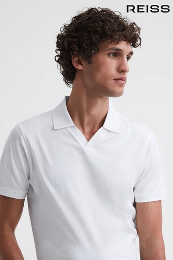 Reiss White Leeds Slim Fit Mercerised Cotton T-Shirt (D99107) | £78