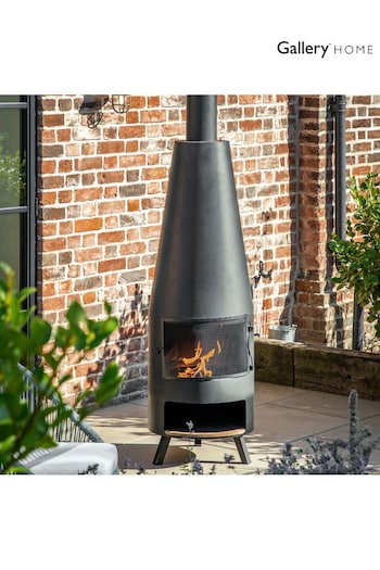 Gallery Home Black Garden Moy Chiminea with Pizza Slot (D99179) | £525