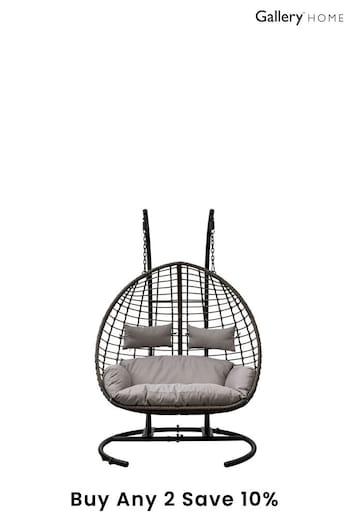 Gallery Home Grey Garden Navan Hanging 2 Seater Chair (D99190) | £1,000