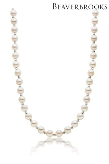 Beaverbrooks 9ct White Gold Freshwater Cultured Pearl Necklace (D99278) | £325