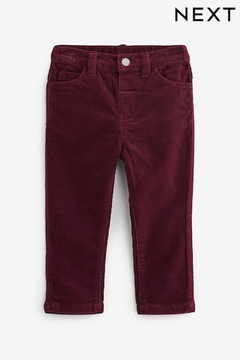 Plum Purple Cord Trousers front (3mths-7yrs) (D99650) | £11 - £13