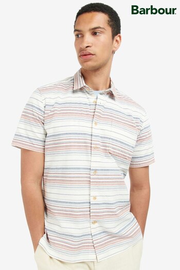 Barbour® Natural Bearing Tailored Fit Striped Short Sleeve Shirt (D99671) | £60