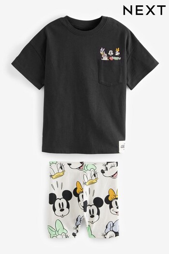 Disney Grey Minnie Mouse Short Sleeve T-Shirt And Cycling Shorts Set (3mths-7yrs) (D99801) | £15 - £19