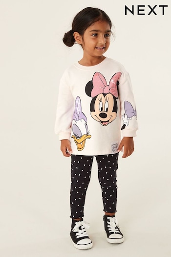 Black/White Disney Minnie & Daisie Duck Top & Leggings Set (3mths-7yrs) (D99804) | £19 - £23