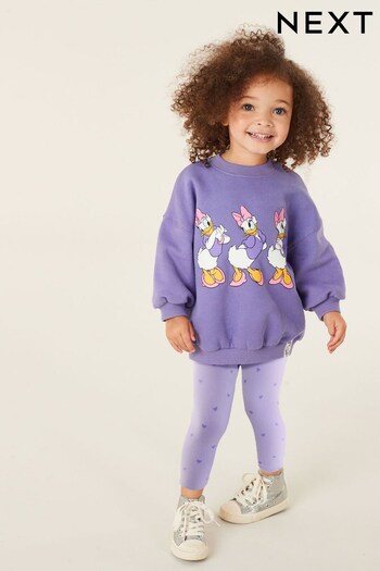 Daisy Duck Purple Disney Sweat And Leggings knitted Set (3mths-7yrs) (D99920) | £19 - £23