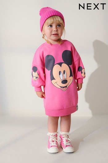 Pink Mickey Mouse Disney Sweat Dress (3mths-7yrs) (D99928) | £11 - £13