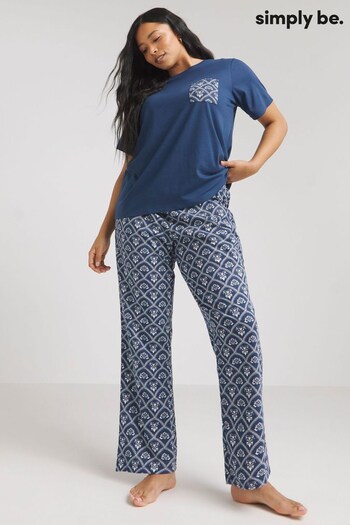 Simply Be Blue Pretty Secrets Value Pyjamas Set (E00170) | £15