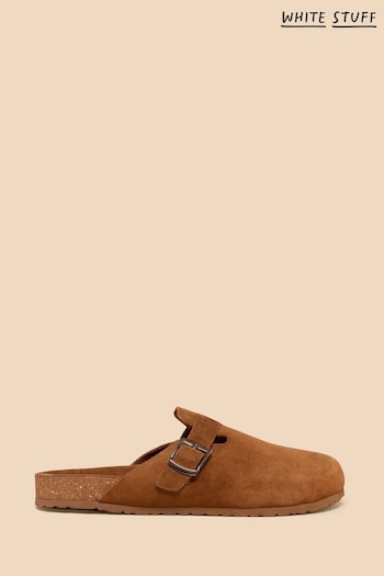 White Stuff Brown Freddy Suede Slip-On Footbed Shoes sticas (E00177) | £59