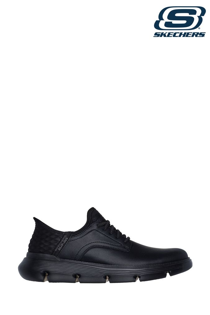 Mens wide fit black trainers sales