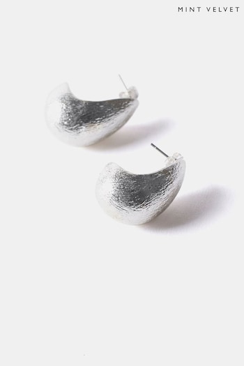 Mint Velvet Silver Tone Brushed Drop Earrings (E00216) | £29
