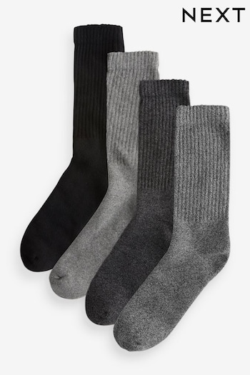 Grey/Black Heavyweight Socks 4 Pack (E00233) | £15