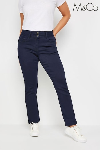 M&Co Blue Lift And Shape Straight Leg Jeans (E00267) | £39