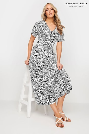 Long Tall Sally Black V-Neck Printed Pocket Dress (E00277) | £34