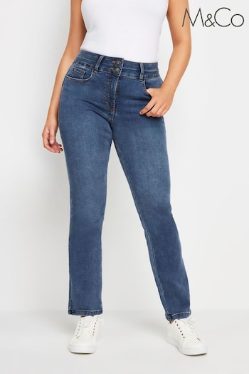 M&Co Light Blue Lift And Shape Straight Leg Jeans (E00283) | £39
