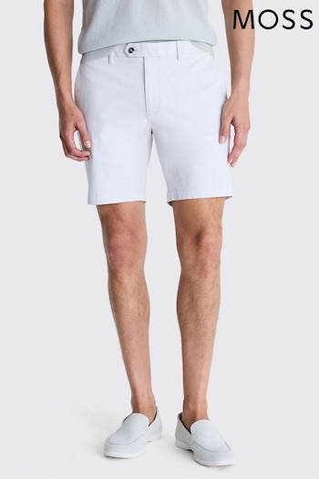 MOSS Slim Fit Grey Chino Shorts (E00325) | £50