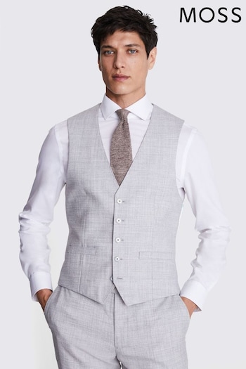 MOSS Slim Fit Grey Waistcoat (E00330) | £100