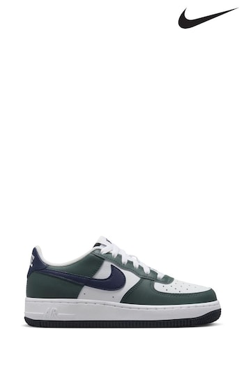 Nike dh1030 Green/White Air Force 1 Youth Trainers (E00360) | £75