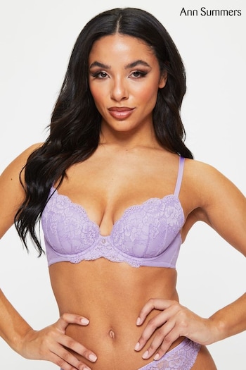 Ann Summers Purple Sexy Lace Planet Padded Plunge Bra (E00373) | £15