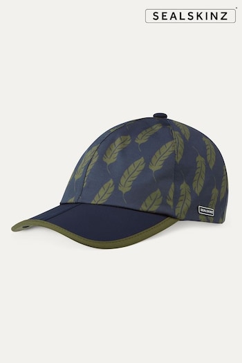 Sealskinz Blue Kettlestone Waterproof Foldable Peak Leaf Print Cap (E00409) | £35