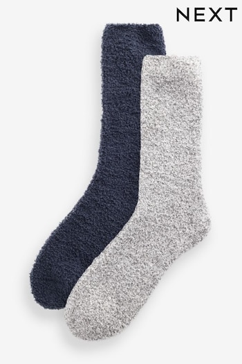 Blue/Grey Cosy Bed Socks 2 Pack (E00535) | £10