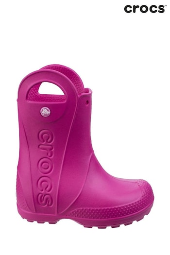 Crocs Pink Handle It Rain Boots Suede (E00661) | £30
