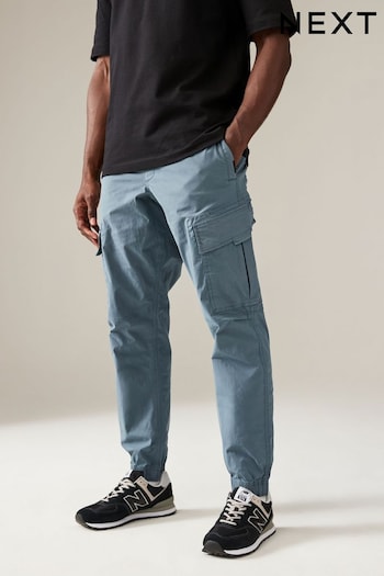 Mid Blue Grey Regular Fit Stretch Utility Cargo Trousers (E00783) | £36