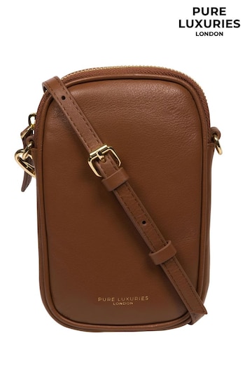 Pure Luxuries London Alaina Nappa Leather Cross-Body Phone Bag (E01049) | £36