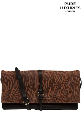 Pure Luxuries London Selene Nappa Leather Cross-Body Clutch Bag (E01107) | £49
