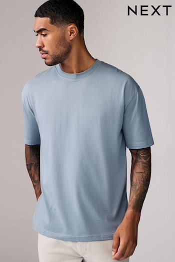 Light Sky Blue Slim Fit Essential 100% Cotton Crew Neck T-Shirt (E01210) | £0