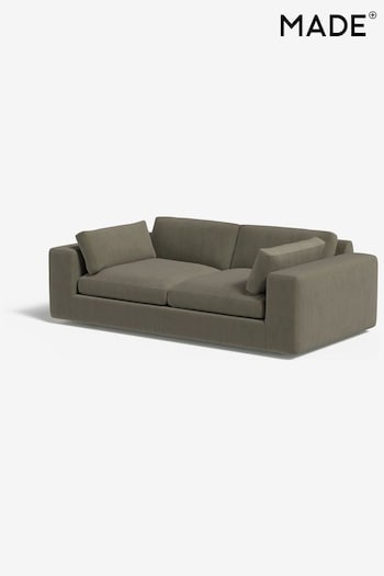 MADE.COM Cotton Weave Dark Olive Alec 3 Seater Sofa (E01292) | £1,375