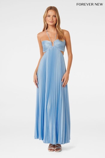 Forever New Blue Trixie Pleated Maxi Dress (E01303) | £120