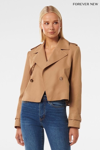 Forever New Brown Willow Cropped Trench Jacket (E01318) | £80