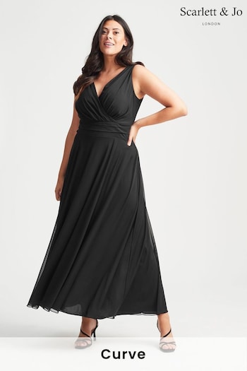 Scarlett & Jo Black Nancy Marilyn Mesh Maxi Dress (E01379) | £85