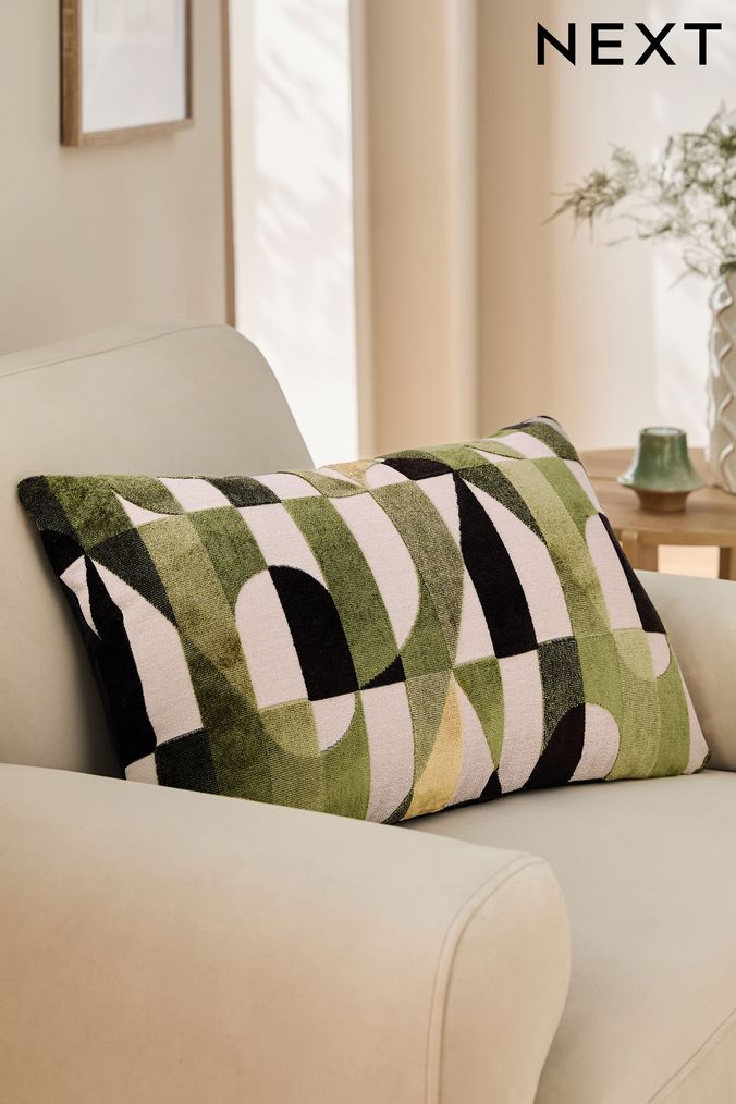 Green Geometric Cushions Next Official Site