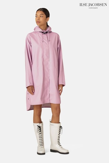 Ilse Jacobsen Loose Fit Light Pink Waterproof A Shape Raincoat (E01437) | £151