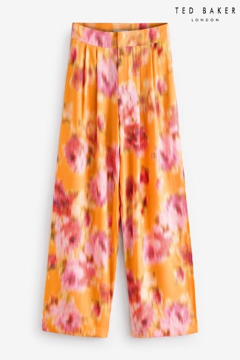 Ted Baker Orange Hitako High Waisted Wide Leg Trousers (E01454) | £135