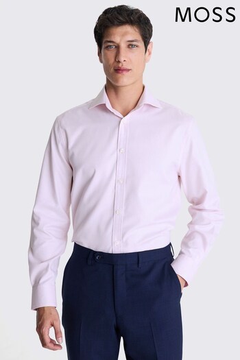MOSS Regular Fit Pink Dobby Shirt (E01546) | £50
