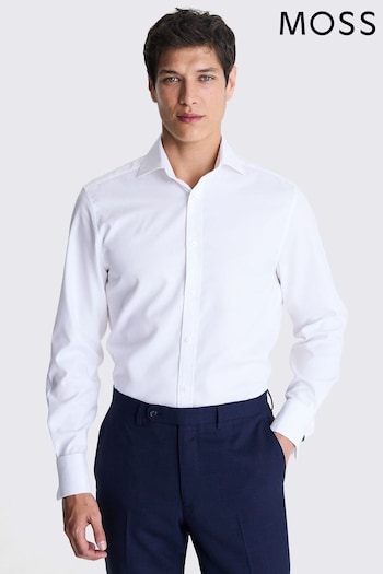 MOSS Tailored Fit Dobby White Shirt (E01550) | £50