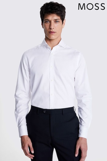 MOSS Tailored Fit Dobby White Shirt (E01554) | £50
