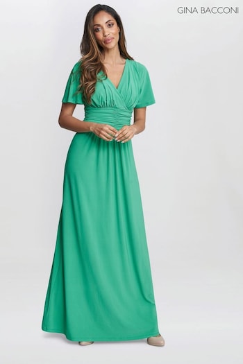 Gina Bacconi Green Elena Jersey Maxi Dress (E01626) | £140
