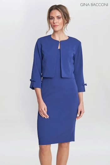 Gina Bacconi Blue Corinne Crepe Dress And Jacket (E01640) | £330
