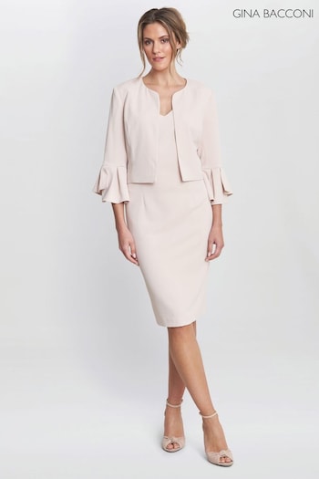 Gina Bacconi Pink Melissa Crepe Dress (E01650) | £330