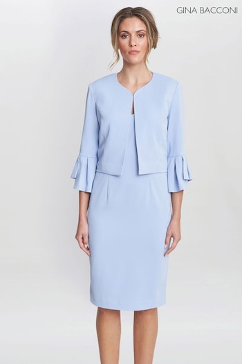 Gina Bacconi Blue Melissa Crepe Dress (E01657) | £330